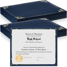 100 Pcs Certificate Holder Foil Border Bulk 8.5 X 11 Inch Single Sided Award Dip