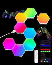 Hexagon LED Light Panels 8 Pack RGB Wall Decor Lights with Music Sync, App R