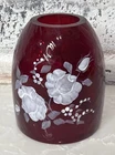 VTG Fenton Fairy Lamp Ruby Red Cadmium Hand Painted Signed Top Only Replacement