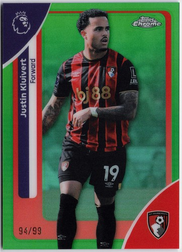 2025-26 Topps Chrome Premier League #1 Justin Kluivert Green Refractor #/99