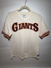 Vintage Sand-Knit MLB AUTHENTIC San Francisco Giants Mesh Jersey Mens MED White