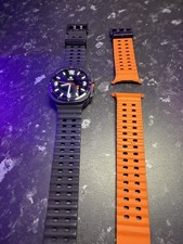 Samsung Galaxy Ultra Watch 47mm Black Aluminium Case Orange Silicone Band