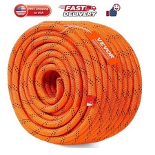 Double Braided Polyester Rope, 1/2 in x 120 ft, 48 Strands, 8000 LBS Breaking...