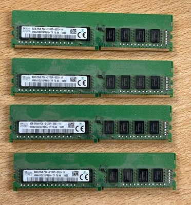 32GB (4x 8GB) SK hynix DDR4 ECC UDIMM PC4-2133P HMA41GU7AFR8N-TF Server RAM