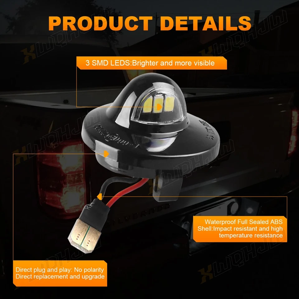 2XNEW  License Plate Light Rear Bumper Tag Assembly Lamp For Ford F150 F250 F350 - Image 2 of 4