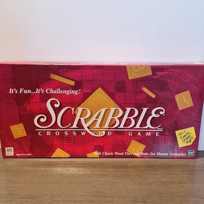 Milton Bradley Scrabble Board Game Classic Wood Tiles Complete