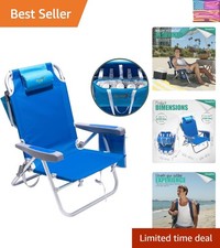 Foldable Heavy Duty Backpack Beach Chair with Cup Holder - Ultimate Comfort