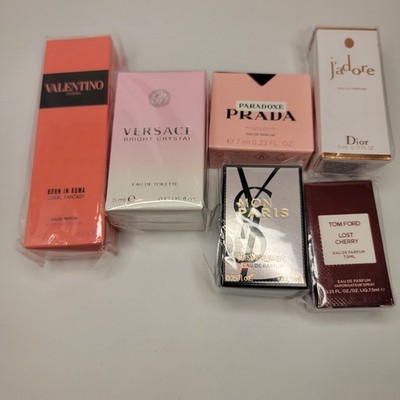 Lot of 6 Assorted Women's Mini Perfume Travel Size 5ml 7.5ml 10ml 15m New Sealed