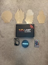 3D Illusion Lamp Star Wars New In Box 4 Inserts, Charger, Remote NIB Brand New