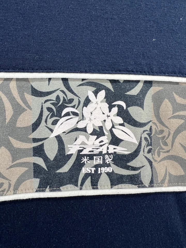 Camisa De Colección No Fear Para Hombres XL Azul Hecha en EE. UU. Floral Rayas Gráfico Años 90 Camiseta de Patín Foto 2 de 4