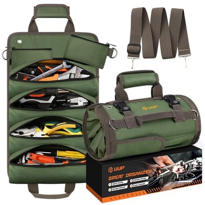 Tool Bag Roll Up Heavy Duty Portable Foldable Green Organizer UUP TB-G Soft
