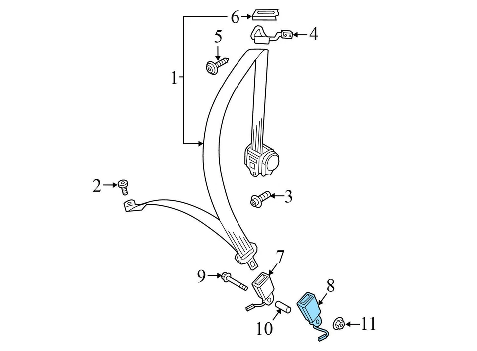 AUDI A3 2015-2020 - CINTURÓN DE SEGURIDAD TRASERO IZQUIERDO hebilla/receptor 8V7857739A Foto 3 de 4