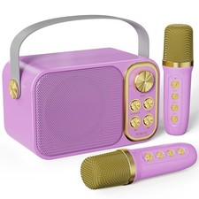 Mini Karaoke Machine for Kids Adults, Portable Bluetooth Speaker with 2 Wirel...