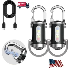NEW Super Bright LED Mini Flashlight USB Rechargeable Pocket Keychain Torch