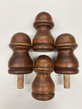 Set Of 4 Hardwood Wood Finials