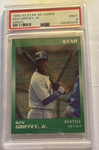 1988-92 Star Ad Cards Green Ken Griffey Jr. PSA 9 Mint Mariners Reds HOF
