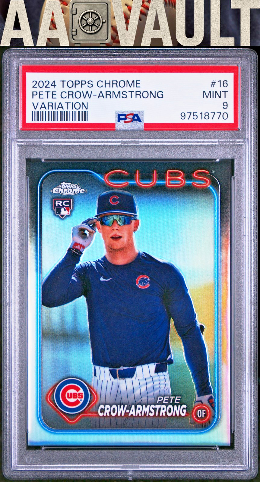 2024 Topps Chrome Pete Crow-Armstrong Image Variation (Sunglasses) PSA 9 RC