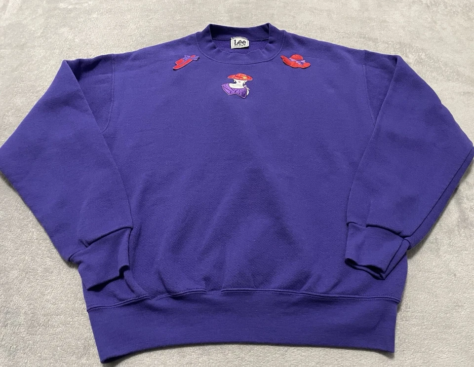 Suéter Vintage Ms. Lee Red Hat Society Cuello Redondo Mujer Talla XL Púrpura Foto 2 de 4