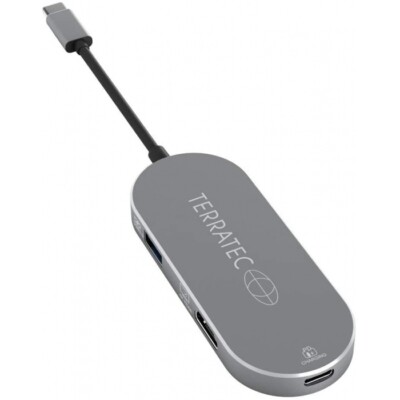 Terratec Connect C5 USB Type-C Adapter mit HDMI,2xUSB 3.0, Card Reader,aluminium