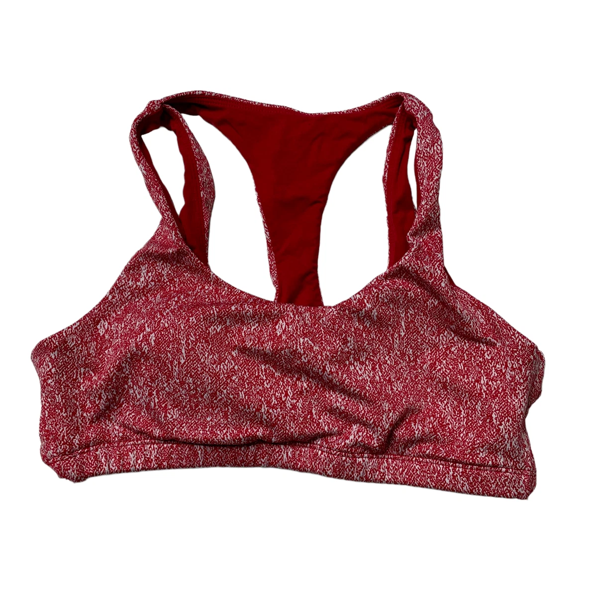 Echt Apparel Sports Bra Womens Large Red White Speckled Cut Out