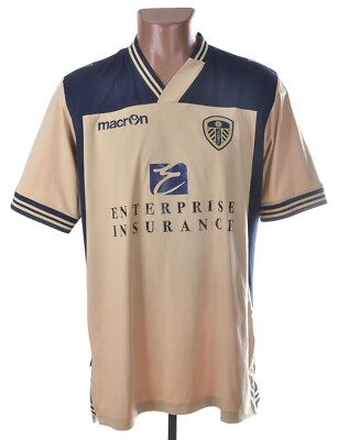 LEEDS UNITED 2013/2014 AUSWÄRTS FUSSBALLTRIKOT MACRON GRÖSSE L ERWACHSENE
