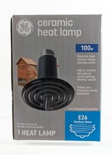 GE 100W Dimmable Ceramic Heat Lamp 93130228, Chick Brooder Heat Emitter Lamp