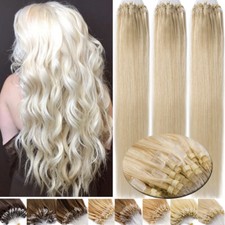 THICK 200PCS Micro Loop Ring Real Remy Human Hair Extensions Tips Beads Tip 1g/s