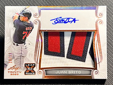 2023 Leaf Trinity AWESOME !! WORN PATCH ROOKIE AUTO Juan Brito 10/99