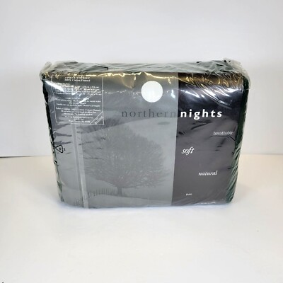 Vtg Dark Green Northern Nights 4-Piece Twin Flannel Sheet Set 100% Cotton NEW