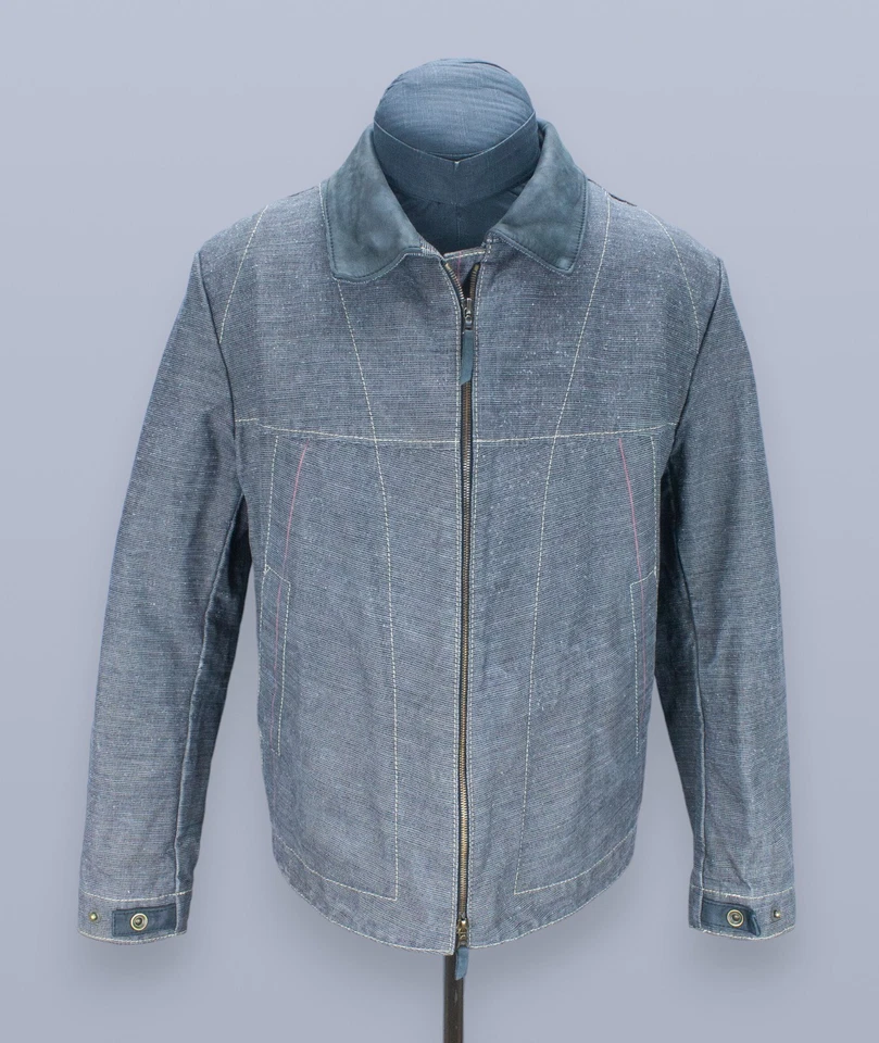 Hack Lederware Mens Grey Anthracite Jacket Canvas Size 56 Cotton / Linen - Image 2 of 4