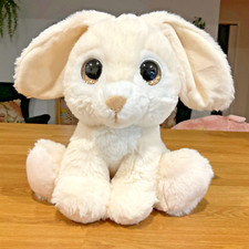 Bunny Rabbit Plush Toy Cute Cream Toy Gold Glitter Eyes 24cm
