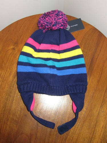 TOMMY HILFIGER GIRLS BEANIE HAT W/ POM 