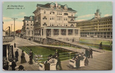 Vtg Post Card Charles Hotel, Atlantic City, H77