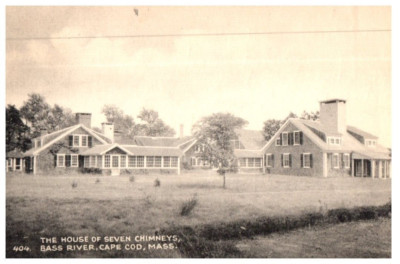 Haus Von Sieben Schornsteine Bass Fluss Cape COD Massachusetts B & Postkarte