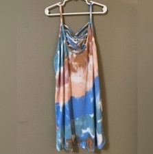 Bibi American Tie Dye Strappy Chest Tank Red, Blue, Pink, White Small NWT
