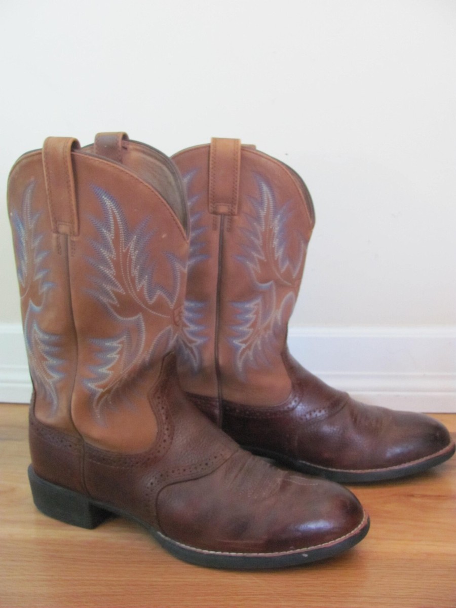 Ariat Heritage Roughstock Western Boot Brown Cowboy Boots 10002252 Men\'s 10.5 D Ariat Heritage Roughstock Brown Leather Western Cowboy Boots  main image 4