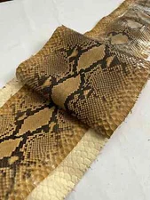 Real snake leather, genuine snakeskin hides, long and wide python leather 2 oz