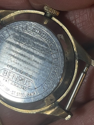 Benrus 3 Star Automatik Herren Automatik Uhr ohne Band läuft 10k RGP - Bild 5 von 20