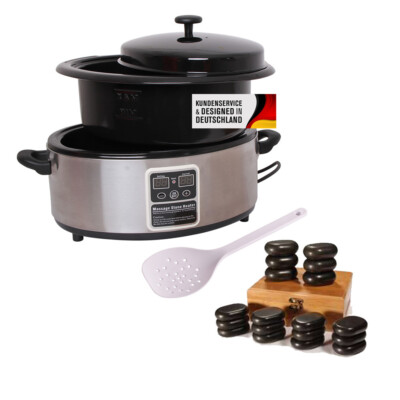 Hot Stone Massage Set Klein Erwärmer 5,5 Liter und 18 Heiße Steine Wärmegerät