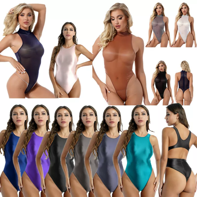 Women's One-piece Swimwear Mesh Sheer Bodysuit High Cut Swimsuit Bikini  Lingerie