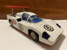 Vintage 1960s Large 11  Tin Battery Operated ALPS Chaparral Indy Race Car-Works