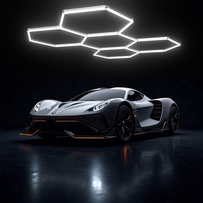 Hexagon Shape Grid Honeycomb Led Light Car Workshop Led Hexagon Lights Hanging