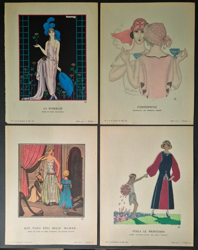 GAZETTE DU BON TON N°3-1922 8 pochoirs George BARBIER BRISSAUD MARTY LEPAPE - Photo 3/4