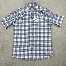 Peter Millar Men's Winter Ivory Oakhurst Cotton Sport Shirt Cotton Size Small