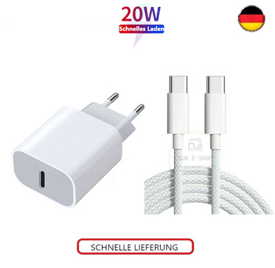 20W Schnellladegerät Grau 60W Ladekabel USB-C Fast Charging iPhone 16 Pro Max
