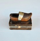 Antique Carved Wooden Clog Match Holder — photo 6