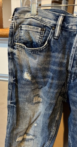 PRPS Washed Distressed Demon Jeans Herren 30 x 32 Button Fly Slim Fit Mid Rise Neu mit Etikett - Bild 8 von 11