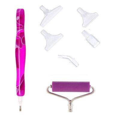  Diamond Painting Stift Set mit Roller Walze  & 6 Aufsätzen Zubehör Hilfsmittel