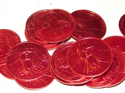 Lot of 50 RED -  COINS  Halloween Horror Nights Universal Studios 1998