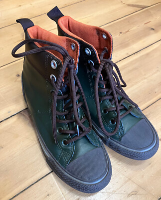 Schicke dunkelgrün-braune Converse All Star hohe Sneaker Gr 35 - kaum getragen